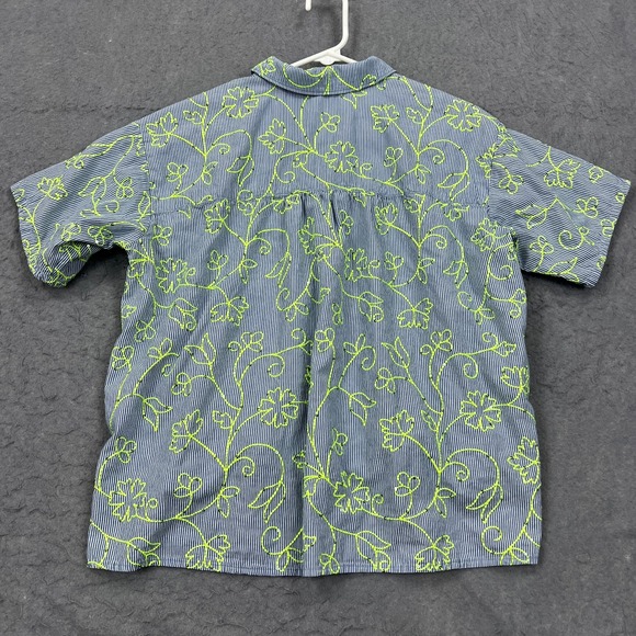 Maeve Anthropologie Clarissa Blouse Women's 6 Blue Striped Floral Button Up Top* - Picture 10 of 11